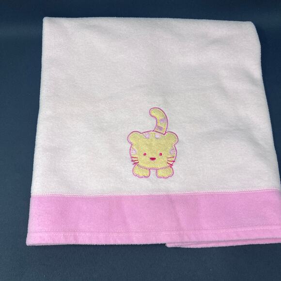 Blankets Beyond Pink Tiger Security Lovey Kitty Cat Fleece 30 x 36" Toddler Crib